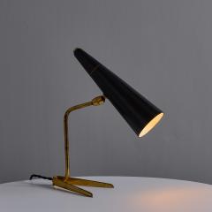 Stilux Milano 1950s Stilux Milano Black and Brass Conical Table Lamp - 4392987