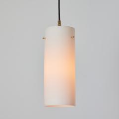 Stilux Milano 1950s Stilux Milano Opaline Glass Brass Pendant - 3489917