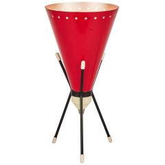 Stilux Milano 1950s Stilux Milano Red Conical Tripod Table Lamp - 1687050