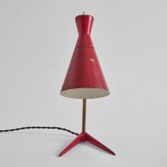 Stilux Milano 1950s Stilux Milano Red Metal Wood Table Lamp - 2633464