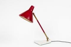 Stilux Milano 1950s Stilux Milano Red and White Mable Table Lamp - 1079750