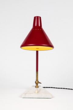 Stilux Milano 1950s Stilux Milano Red and White Mable Table Lamp - 1079753
