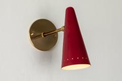 Stilux Milano 1960s Stilux Articulating Red Cone Sconces - 1053518