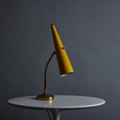 Stilux Milano 1960s Stilux Conical Yellow Metal and Brass Table Lamp - 3364162