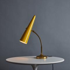 Stilux Milano 1960s Stilux Conical Yellow Metal and Brass Table Lamp - 3364171