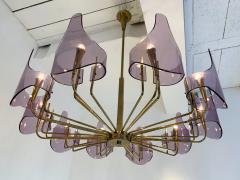 Stilux Milano Brass and Lucite Chandelier by Stilux Milano Italy 1960s - 1689123