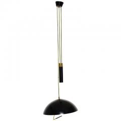 Stilux Milano By Stilux Milano Modern Black Adjustable Sliding Pendant Lamp 1950s ITALY - 2157336