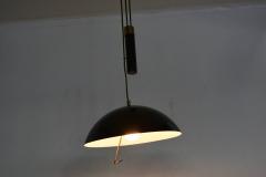 Stilux Milano By Stilux Milano Modern Black Adjustable Sliding Pendant Lamp 1950s ITALY - 2157340