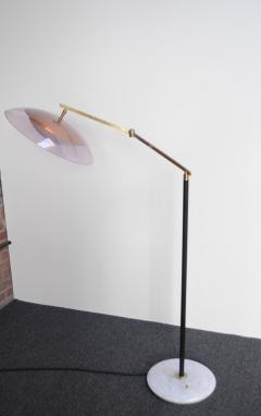 Stilux Milano Italian Modernist Orl ans Brass and Acrylic Adjustable Floor Lamp by Stilux - 3516824
