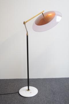 Stilux Milano Italian Modernist Orl ans Brass and Acrylic Adjustable Floor Lamp by Stilux - 3516827