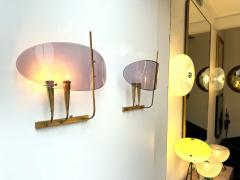 Stilux Milano Mid Century Modern Sconces Lucite and Brass by Stilux Milano Italy 1960s - 3402984