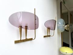 Stilux Milano Mid Century Modern Sconces Lucite and Brass by Stilux Milano Italy 1960s - 3402989