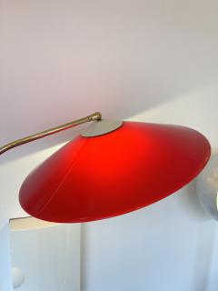 Stilux Milano Mid Century Reading Floor Lamp Brass Red Perspex by Stilux Milano Italy 1950s - 2554790