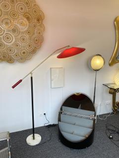 Stilux Milano Mid Century Reading Floor Lamp Brass Red Perspex by Stilux Milano Italy 1950s - 2554791