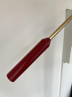Stilux Milano Mid Century Reading Floor Lamp Brass Red Perspex by Stilux Milano Italy 1950s - 2554793