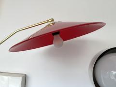 Stilux Milano Mid Century Reading Floor Lamp Brass Red Perspex by Stilux Milano Italy 1950s - 2554794