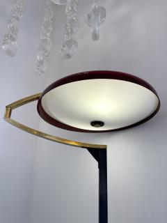 Stilux Milano Mid Century Reading Floor Lamp Brass Red Perspex by Stilux Milano Italy 1950s - 2746828