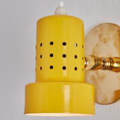 Stilux Milano Pair of 1960s Stilux Milano Perforated Yellow Articulating Sconces - 2632366