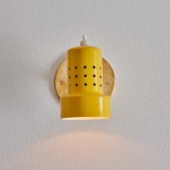 Stilux Milano Pair of 1960s Stilux Milano Perforated Yellow Articulating Sconces - 2632367