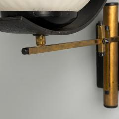 Stilux Milano Stilux Attr Italian Mid Century Modern Dome Wall Sconce Brass Iron Glass - 3852653