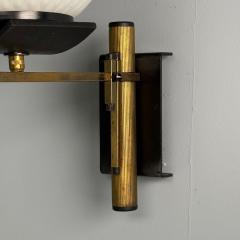 Stilux Milano Stilux Attr Italian Mid Century Modern Dome Wall Sconce Brass Iron Glass - 3852654