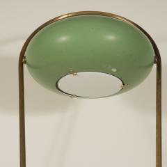 Stilux Milano Stilux Brass Floor Lamp with Green Tole Shade Marble Base - 458202