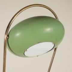 Stilux Milano Stilux Brass Floor Lamp with Green Tole Shade Marble Base - 458203