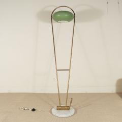 Stilux Milano Stilux Brass Floor Lamp with Green Tole Shade Marble Base - 458207