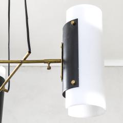 Stilux Milano Stilux Chandelier with 3 diffusers in brass metal and glass 50s - 3020548