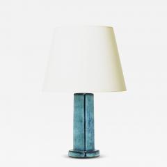 Stogo Keramik Danish Modern Table Lamp in Turquoise Glaze by STOGO - 3543826