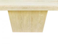 Stone International 1970s Italian Travertine Dining Conference Table Desk Rectangle Post Modern - 2618349