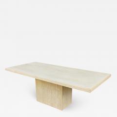 Stone International 1970s Italian Travertine Dining Conference Table Desk Rectangle Post Modern - 2625653