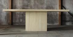 Stone International 1970s Italian Travertine Dining Conference Table Desk Rectangle Post Modern - 3799196