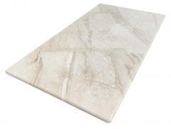 Stone International Italian Post Modern Polished Beige or Cream Large Marble Pedestal Dining Table - 2779452