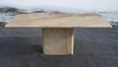 Stone International Italian Post Modern Polished Beige or Cream Marble Pedestal Dining Table C I M - 3947330