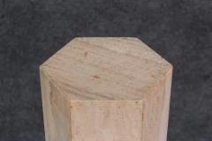 Stone International Italian Post Modern Tall Narrow Travertine Hexagonal Pedestal Circa 1960s - 3427854