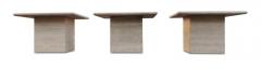 Stone International Italian Travertine Marble Pair Side Tables One Side Table or Coffee Table MCM - 3009866