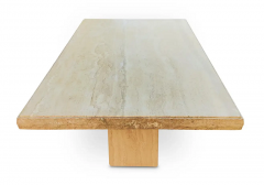 Stone International Large Italian Marble Travertine Dining Table Desk Polished Chip Carved Top - 3059744