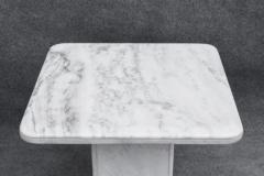Stone International Pair of Italian Side Tables in White Marble With Grey Veining 1970s - 3605339