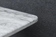 Stone International Pair of Italian Side Tables in White Marble With Grey Veining 1970s - 3605373