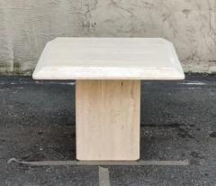 Stone International Pair of Stone International Side Tables Travertine Marble Made in Italy - 3617183