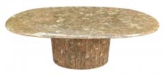Stone International Post Modern Italian Oval Top Pedestal Base Crystal Alabaster Marble Dining Table - 2779431