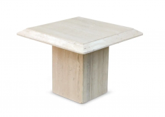 Stone International Stone International Italian Travertine Marble Coffee Console Side Tables Trio - 2673571