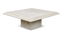 Stone International Stone International Italian Travertine Marble Coffee Console Side Tables Trio - 2673649