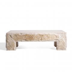 Stone International Stone International Mid Century Travertine Coffee Table - 4458611