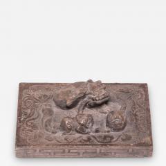 Stone Shoemakers Weight with Mother Cub and Embroidered Ball - 4173712