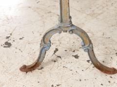 Stone Topped Dining Table with Blue Trestle Iron Base France mid 20th c - 4202290