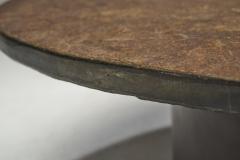 Stone and Iron Pedestal Coffee Table Europe ca 1950s - 3220297