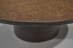 Stone and Iron Pedestal Coffee Table Europe ca 1950s - 3220298