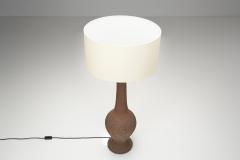 Stoneware Floor Lamp with Abstract Relief Pattern Scandinavia Mid 20th Century - 4556339